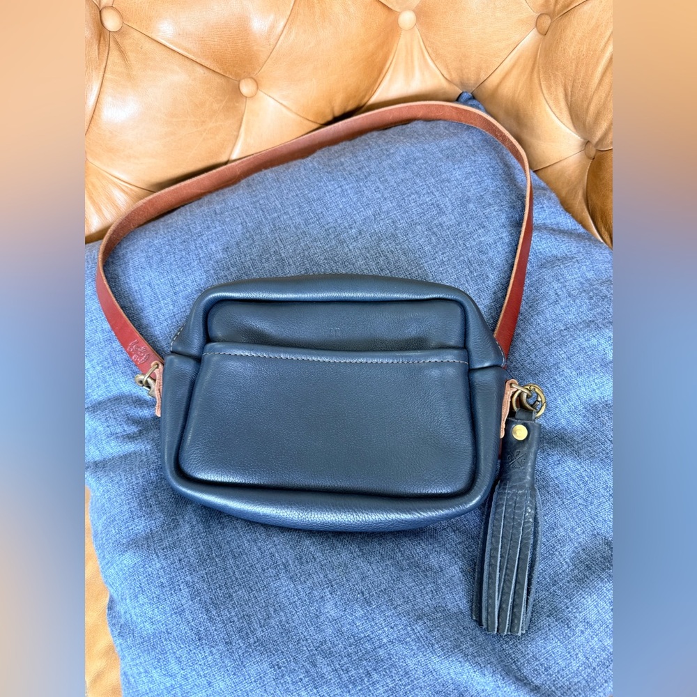 Go forth goods Sarah shoulder bag. 
AK engraved on front side